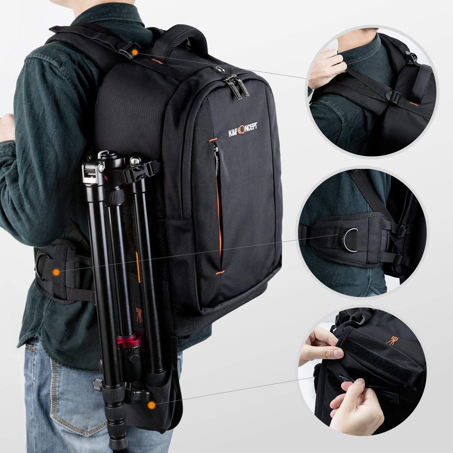 K&F Concept 13.025 DSLR Camera Backpack Laege Grey_TP