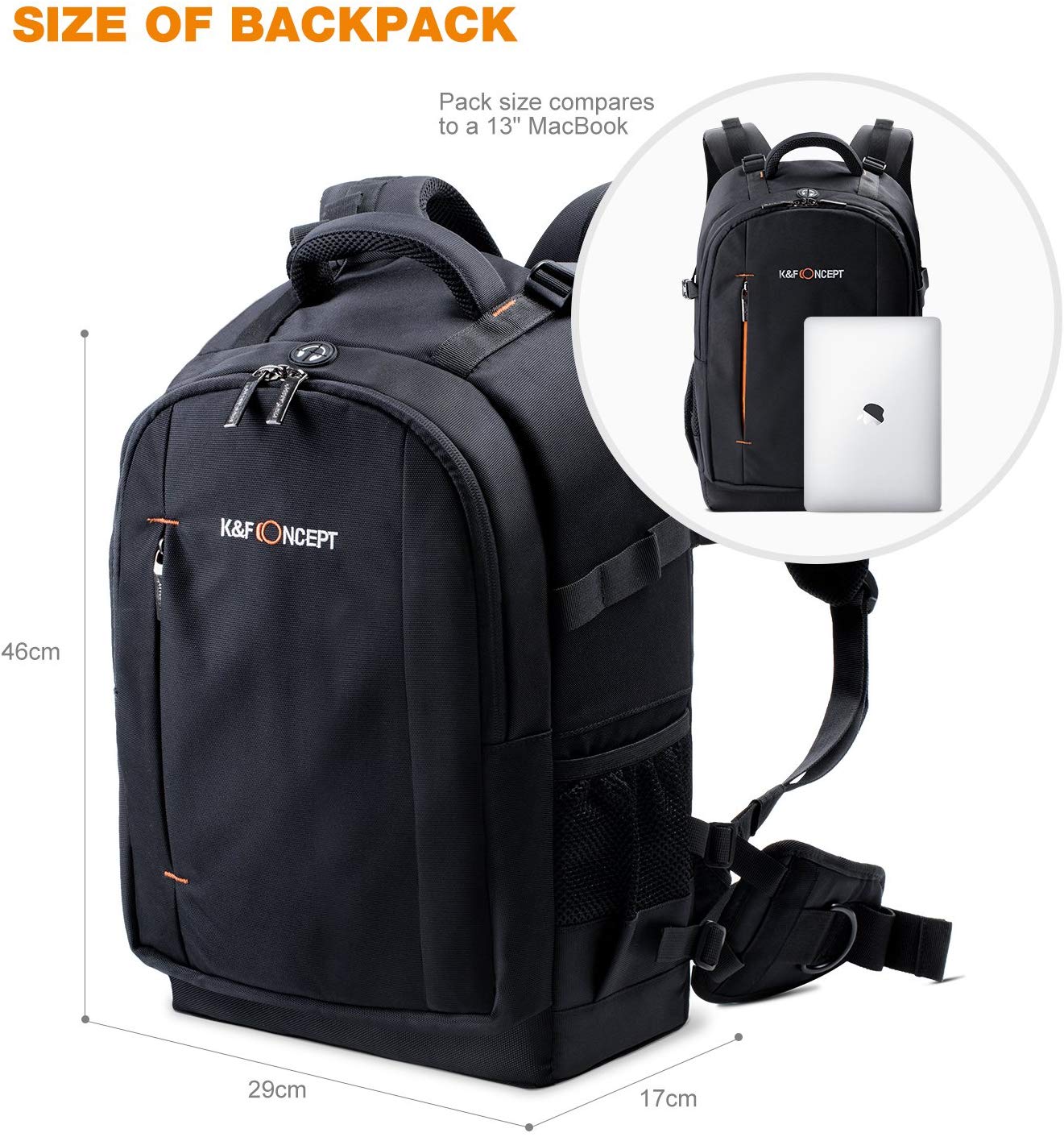 K&F Concept 13.025 DSLR Camera Backpack Laege Grey_TP
