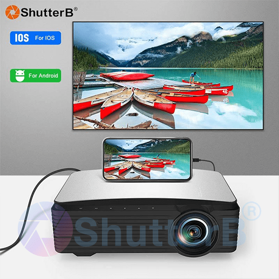 Shutter B โปรเจคเตอร์ AKEY7S Full HD 8000Lumens ( Android 9.0 รองรับ Dolby 3D Sound)