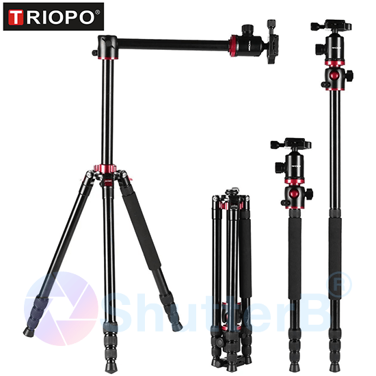 TRIOPO Tripod PMT-2504X8.C+D-2A Carbon Fiber Adjustable Tripod