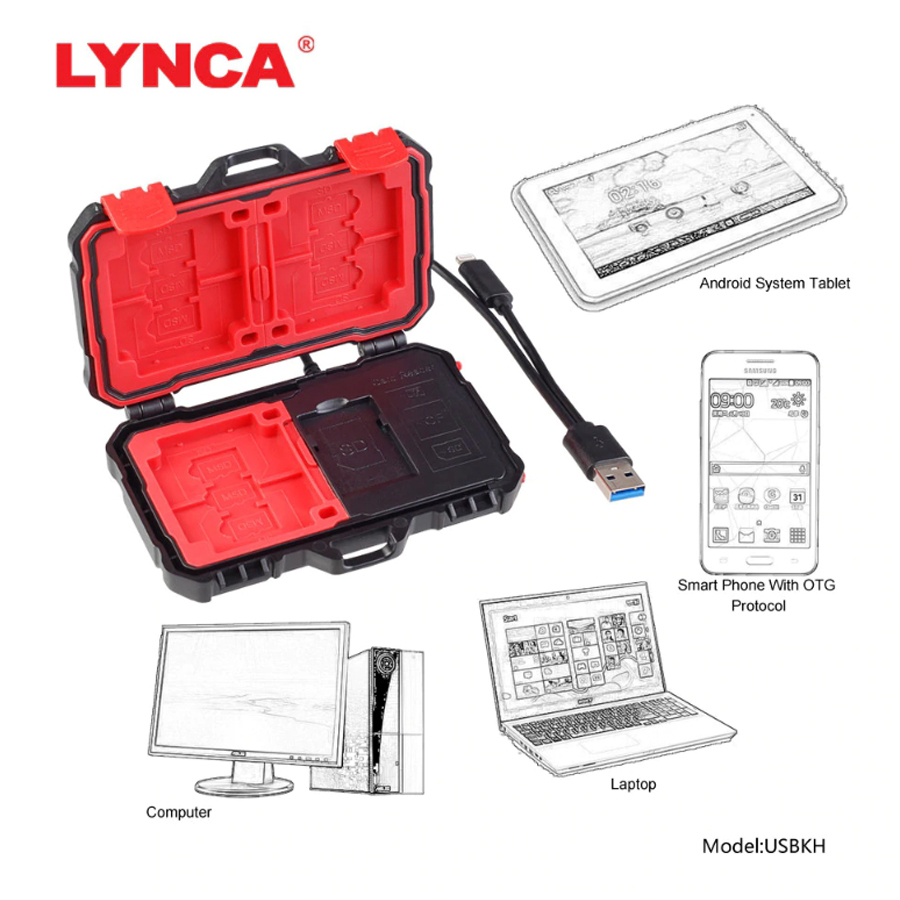 กล่องใส่การ์ด LYNCA USBKH MEMORY CARD BOX & Reader_TP