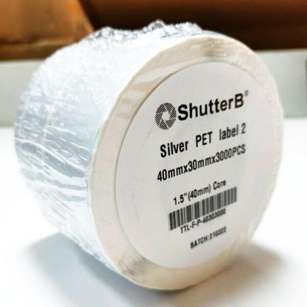 สติ๊กเกอร์บาร์โค้ดแบบ FOIL ขนาด 40mm. x 30mm. 3000 ชิ้น (สติ๊กเกอร์สีเงิน Silver PET)_TP